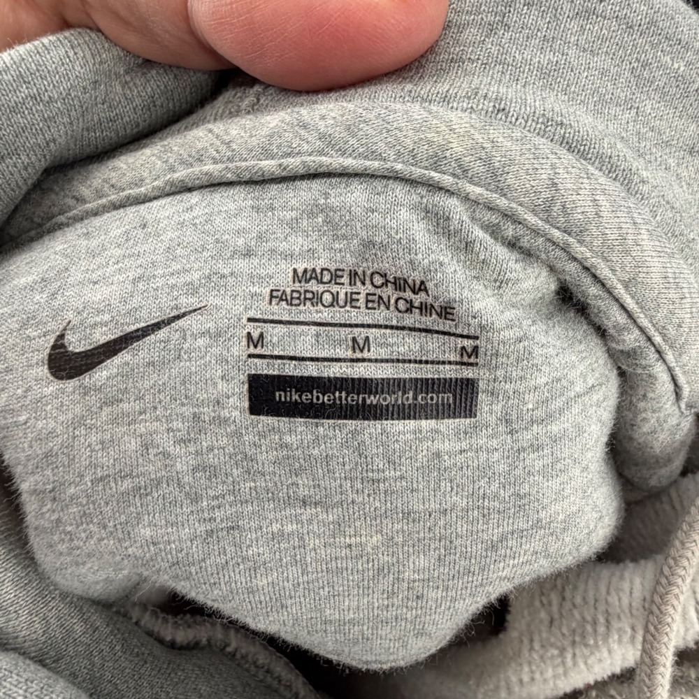 Nike Arkansas Razorback Football Cropped Hoodie Med Gray Raw Hem NCAA Sweatshirt - Picture 4 of 7